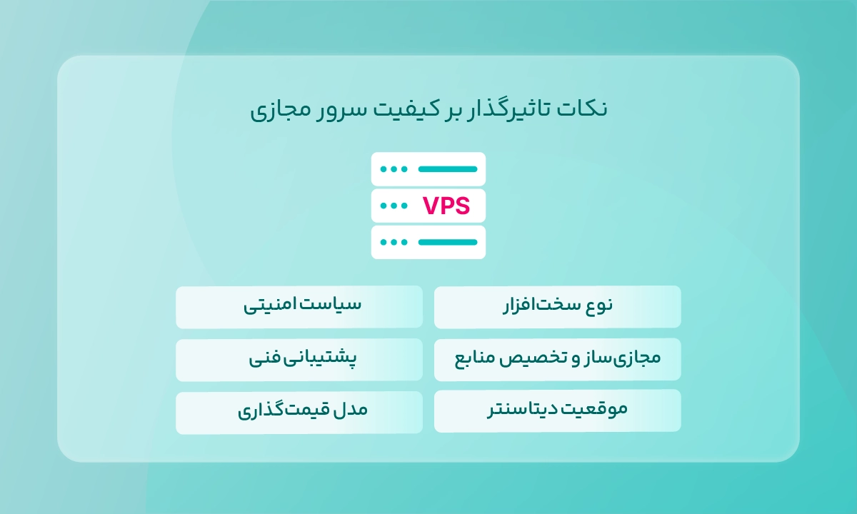 نکات تاثیرگذار بر کیفیت سرور مجازی